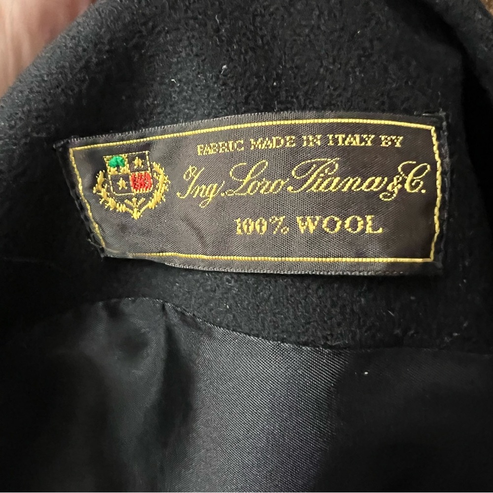 FLEURETTE Mid-Length Black Loro Piana Wool Top Coat, 10 - Picture 11 of 15